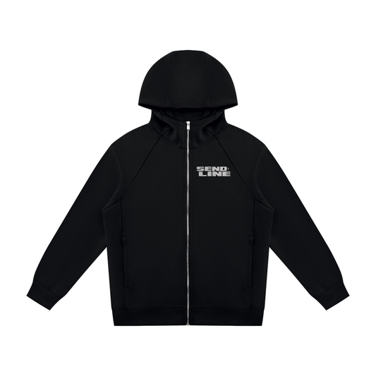 SENDLINE BLACK FULL ZIP HOODIE